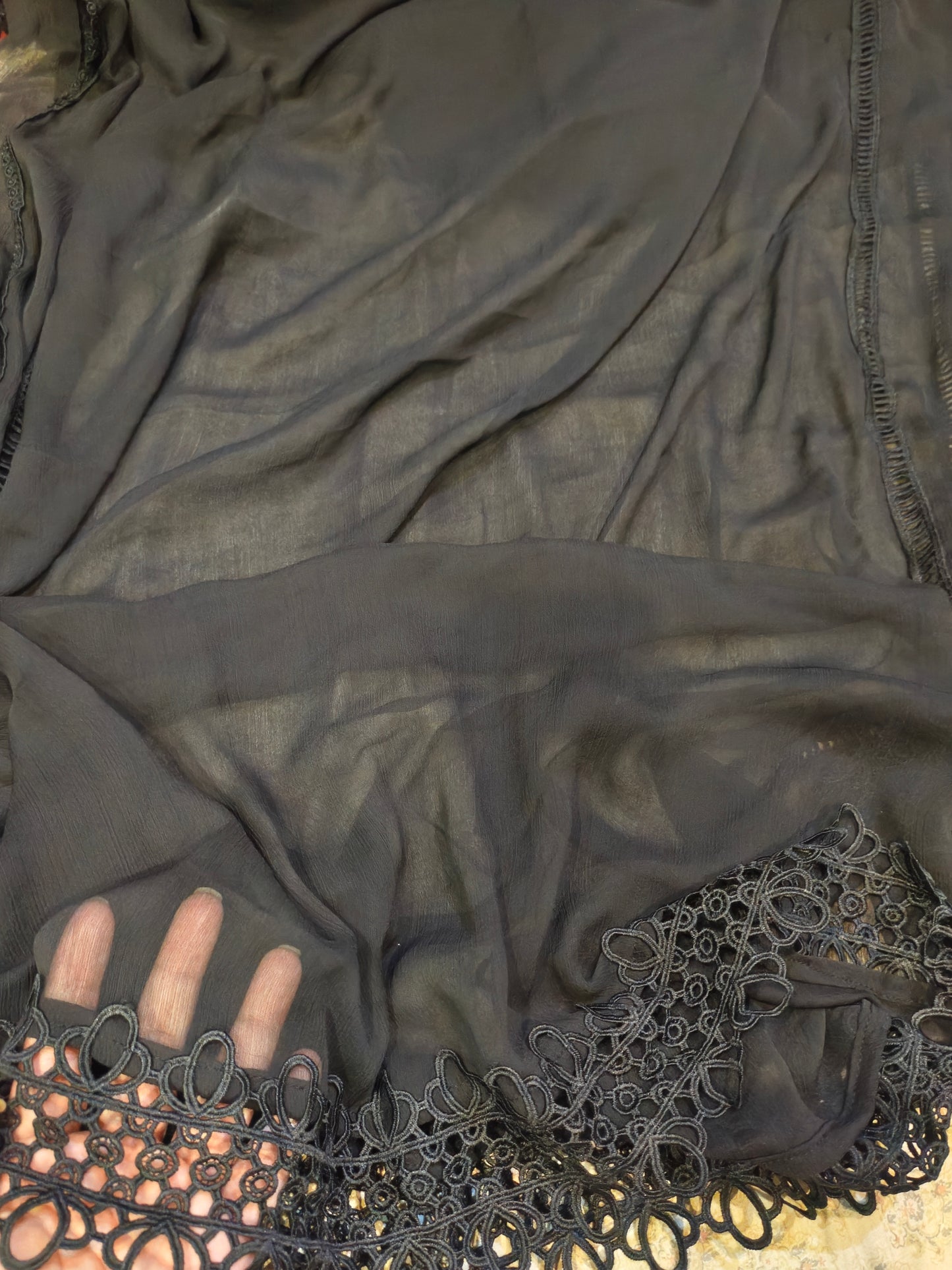 Pure Chiffon Dupatta (black)