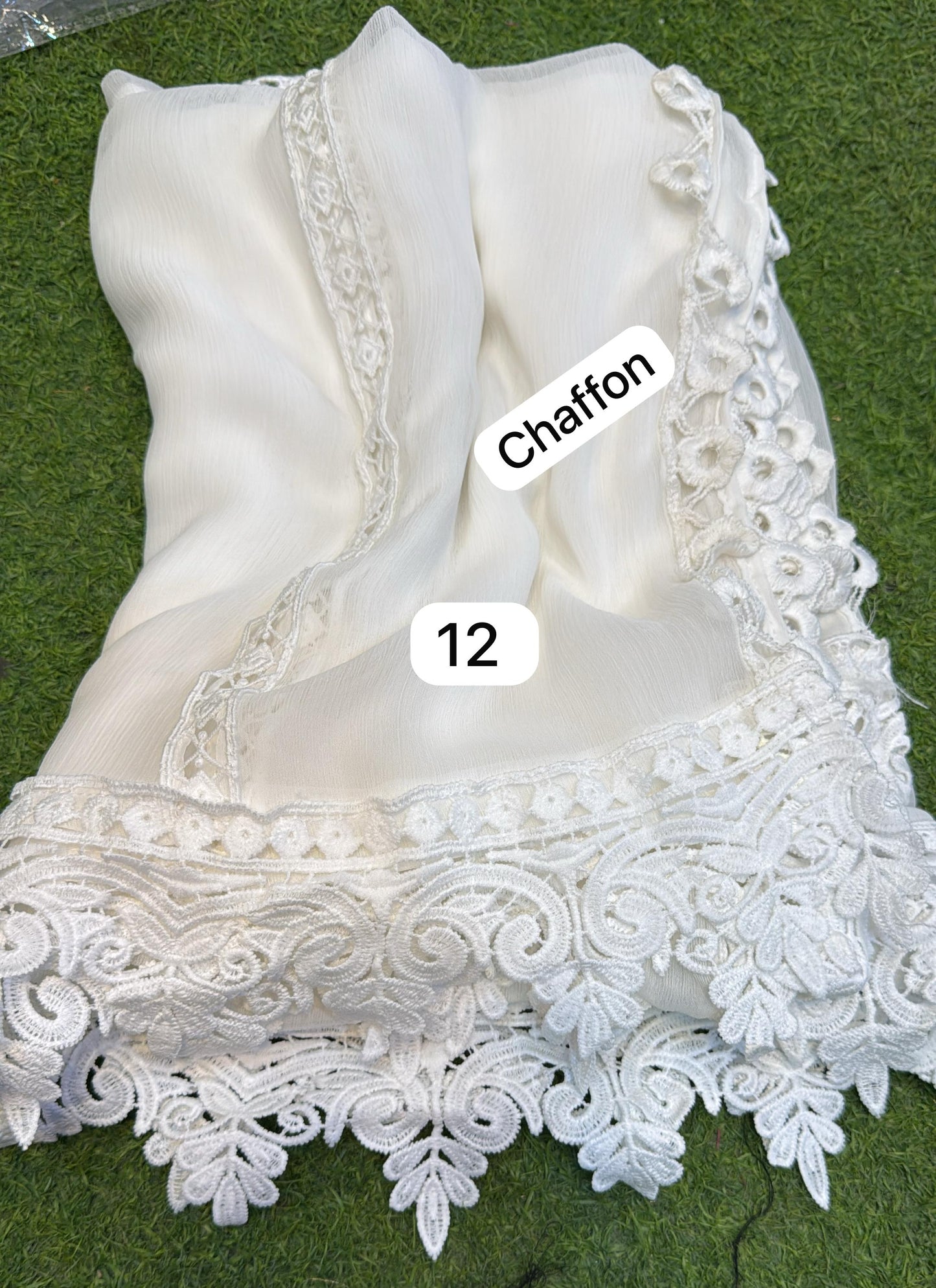Pure Chiffon Dupatta (white)