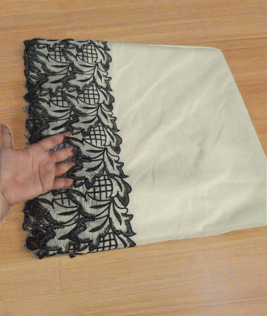 Voile Lawn White On Black