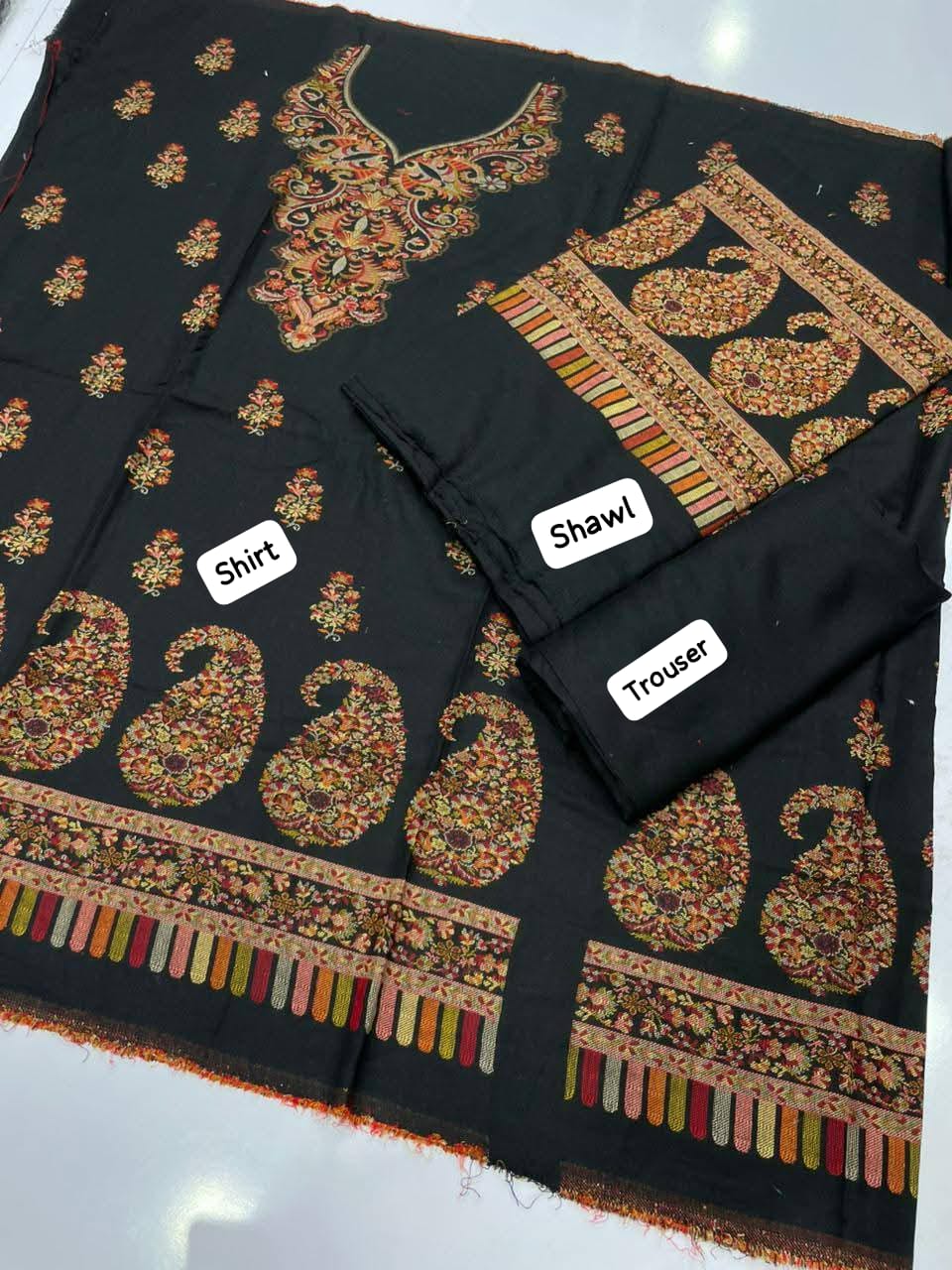 3PC Pashmina Kaani Unstitched Suit
