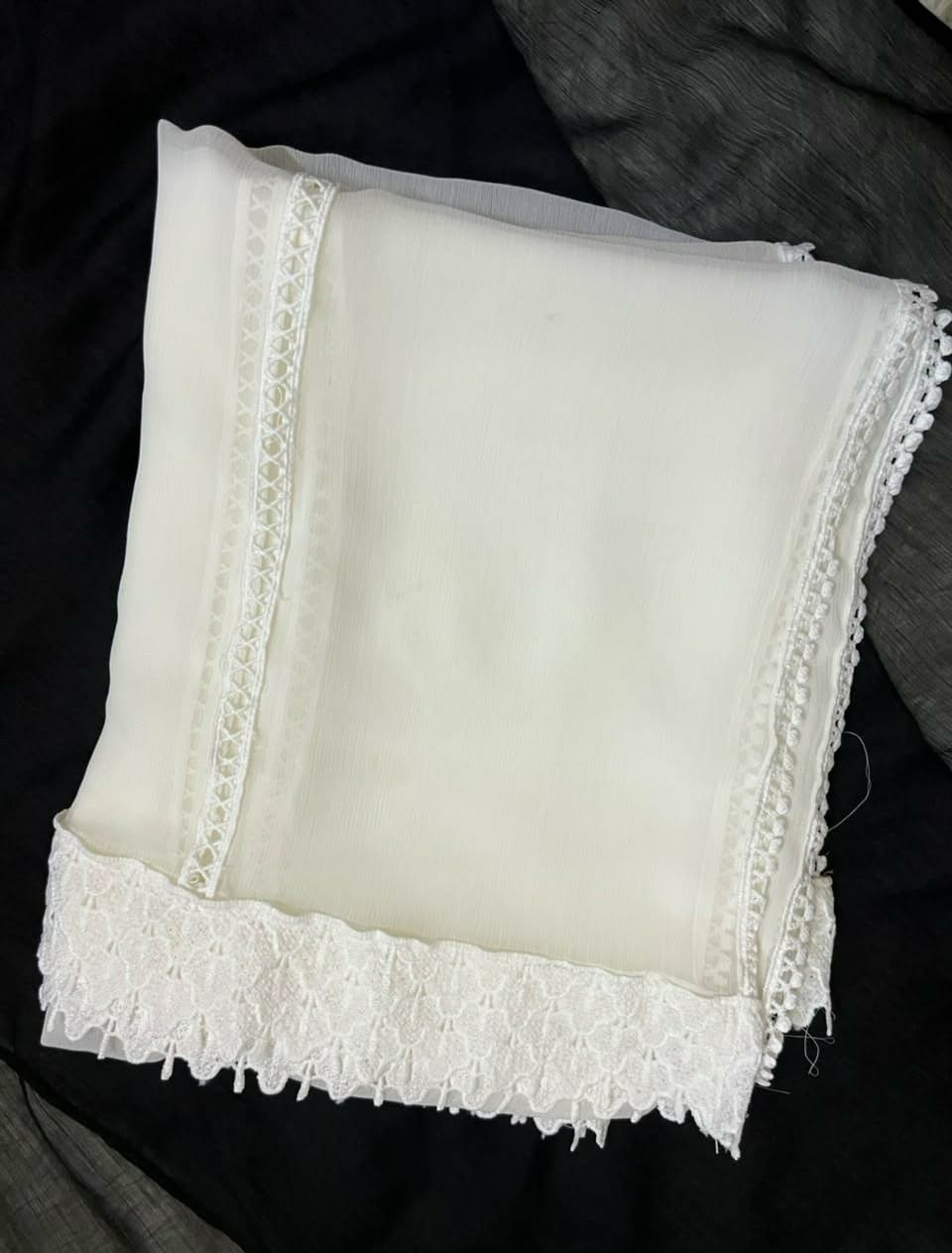 Pure Chiffion Dupatta (white)