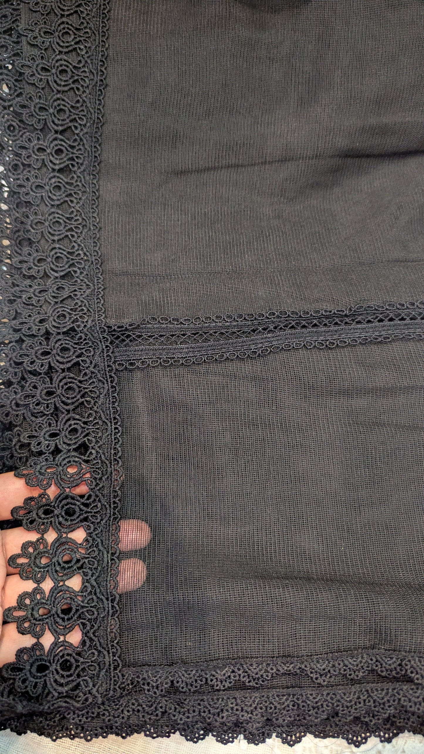 Khaddi Net Black on Black