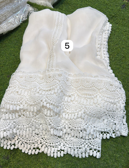 Pure Chiffion Dupatta (white