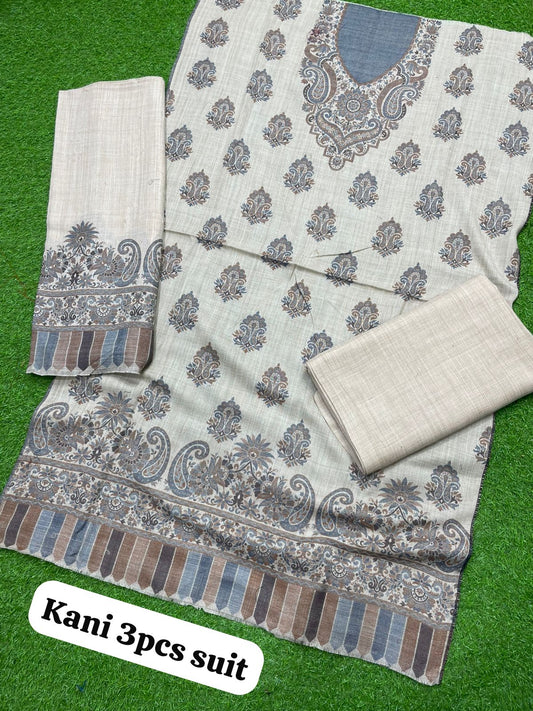 3PC Pashmina Kaani Unstitched Suit