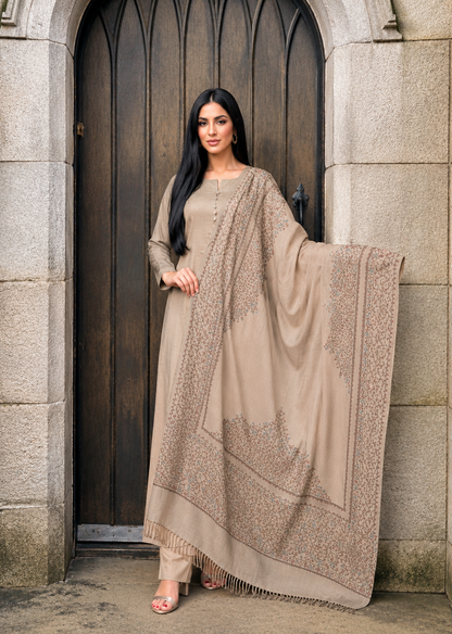 3PC Pashmina Unstitched Suit (Skin)