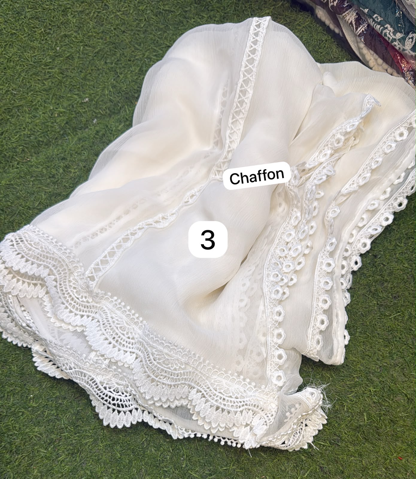 Pure Chiffion Dupatta (white)