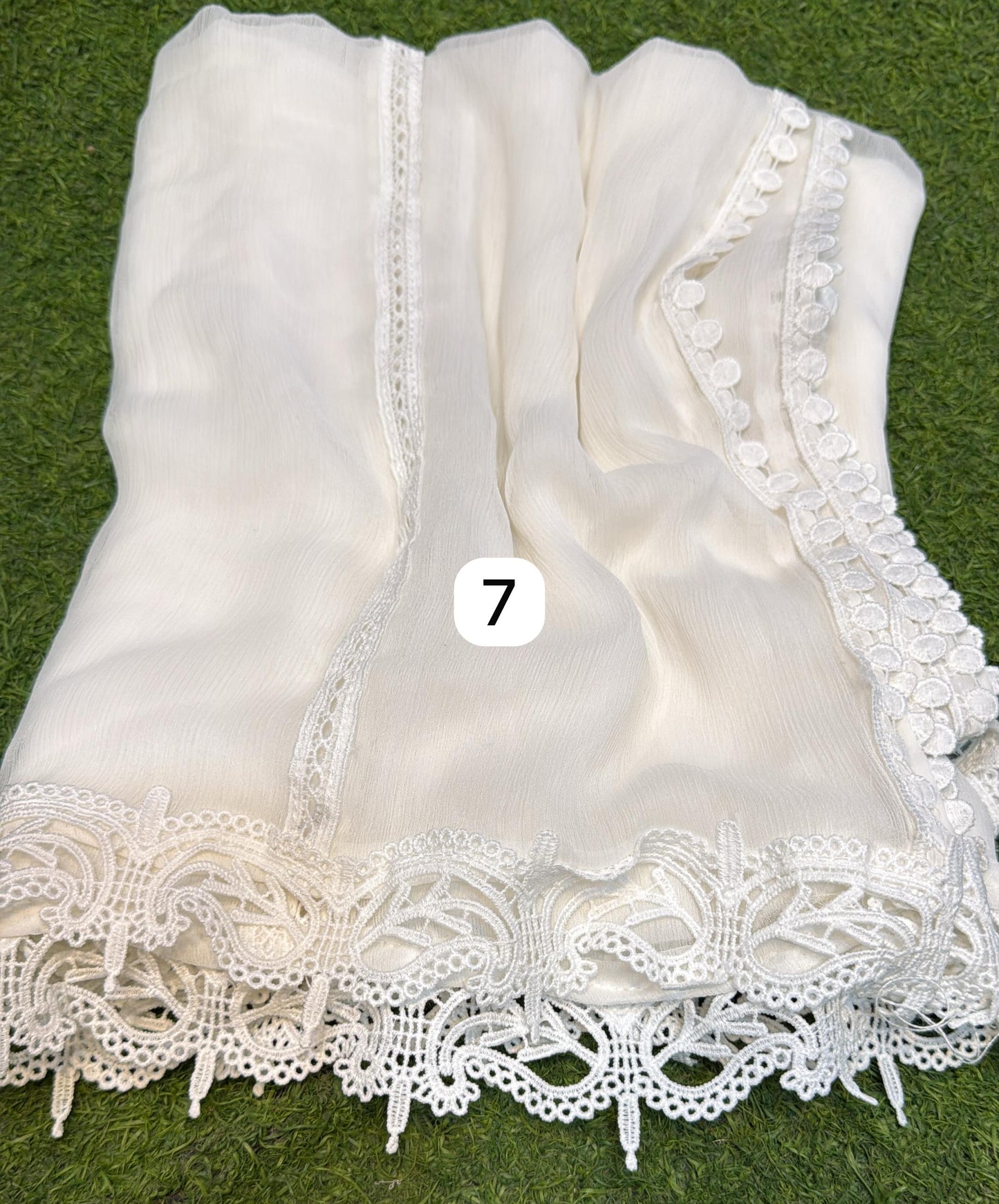 Pure Chiffion Dupatta (white)