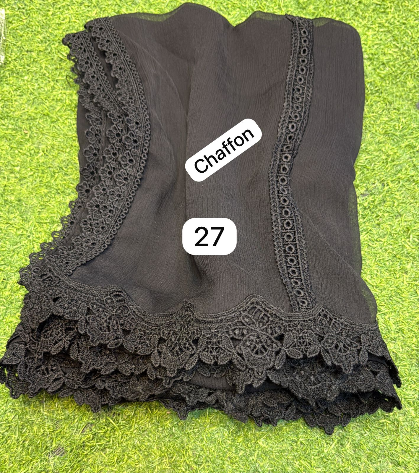 Pure Chiffon Dupatta (black)