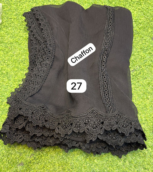 Pure Chiffon Dupatta (black)