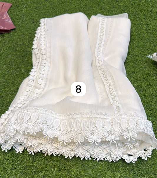 Pure Chiffion Dupatta (white)