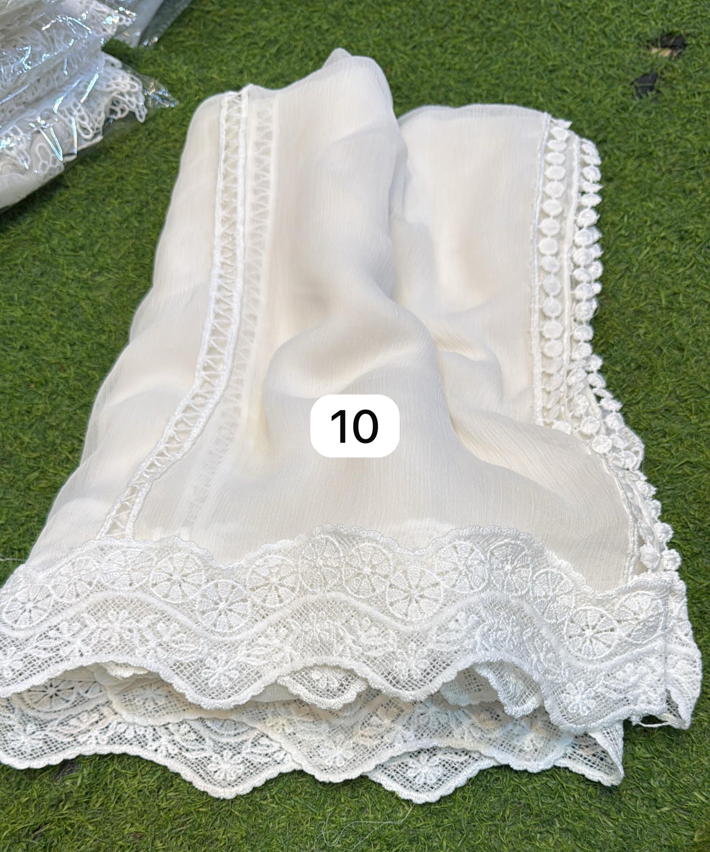 Pure Chiffion Dupatta (white)