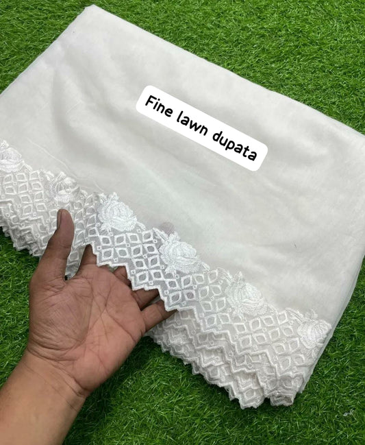 Voile Lawn White On White
