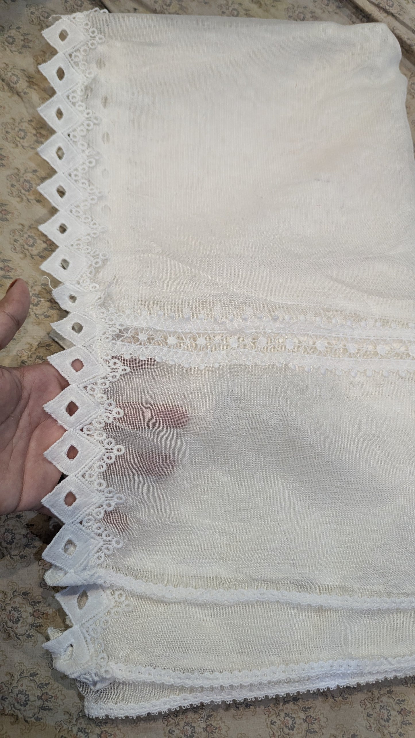 Khaddi Net White On White