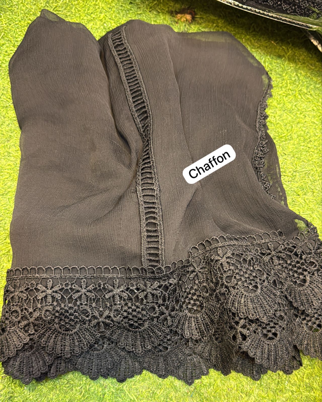 Pure Chiffon Dupatta (black)