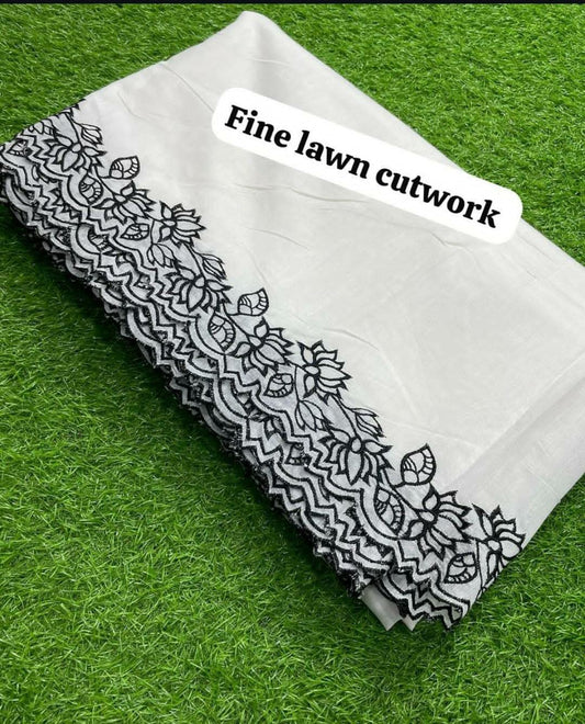 Pure Lawn White On Black Roses