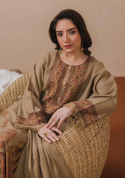 3PC Pashmina Kaani Unstitched Suit (Dark skin)