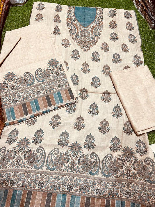 3PC Pashmina Kaani Unstitched Suit