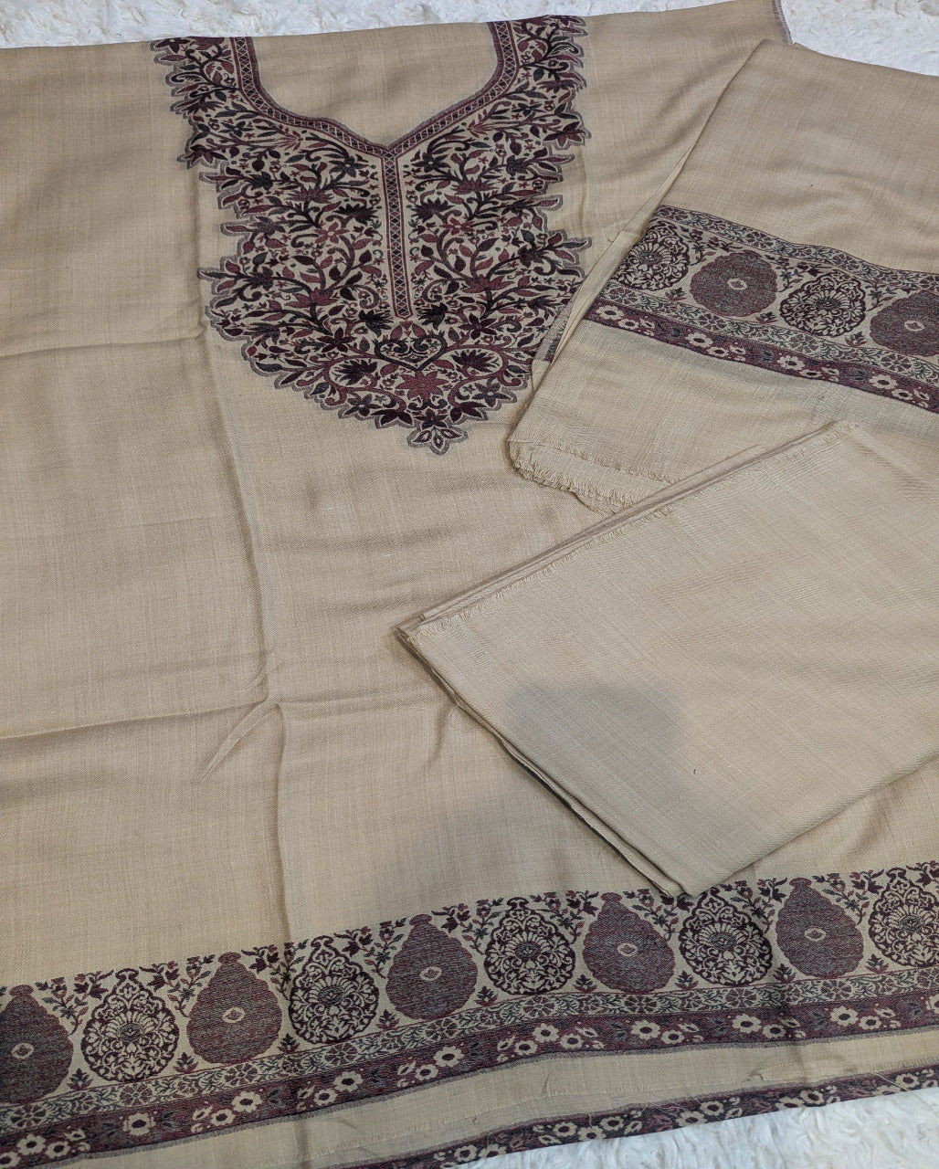3PC Pashmina Kaani Unstitched Suit