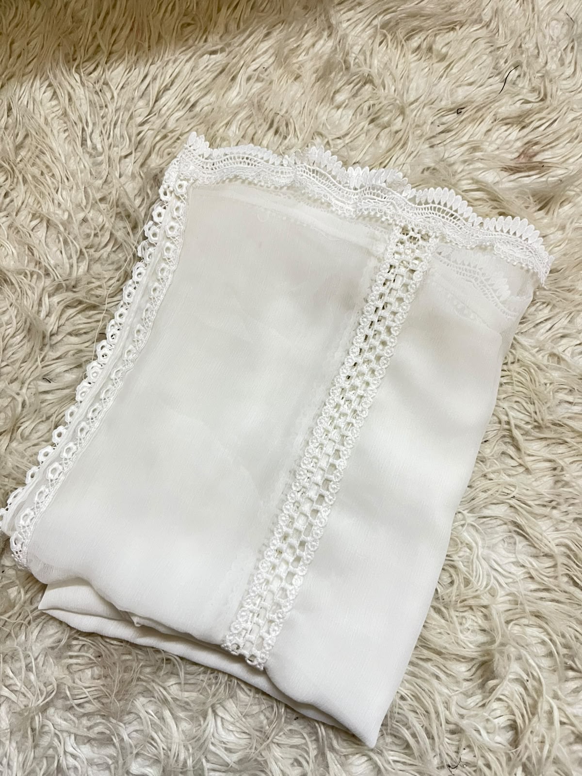 Pure Chiffion Dupatta (white)