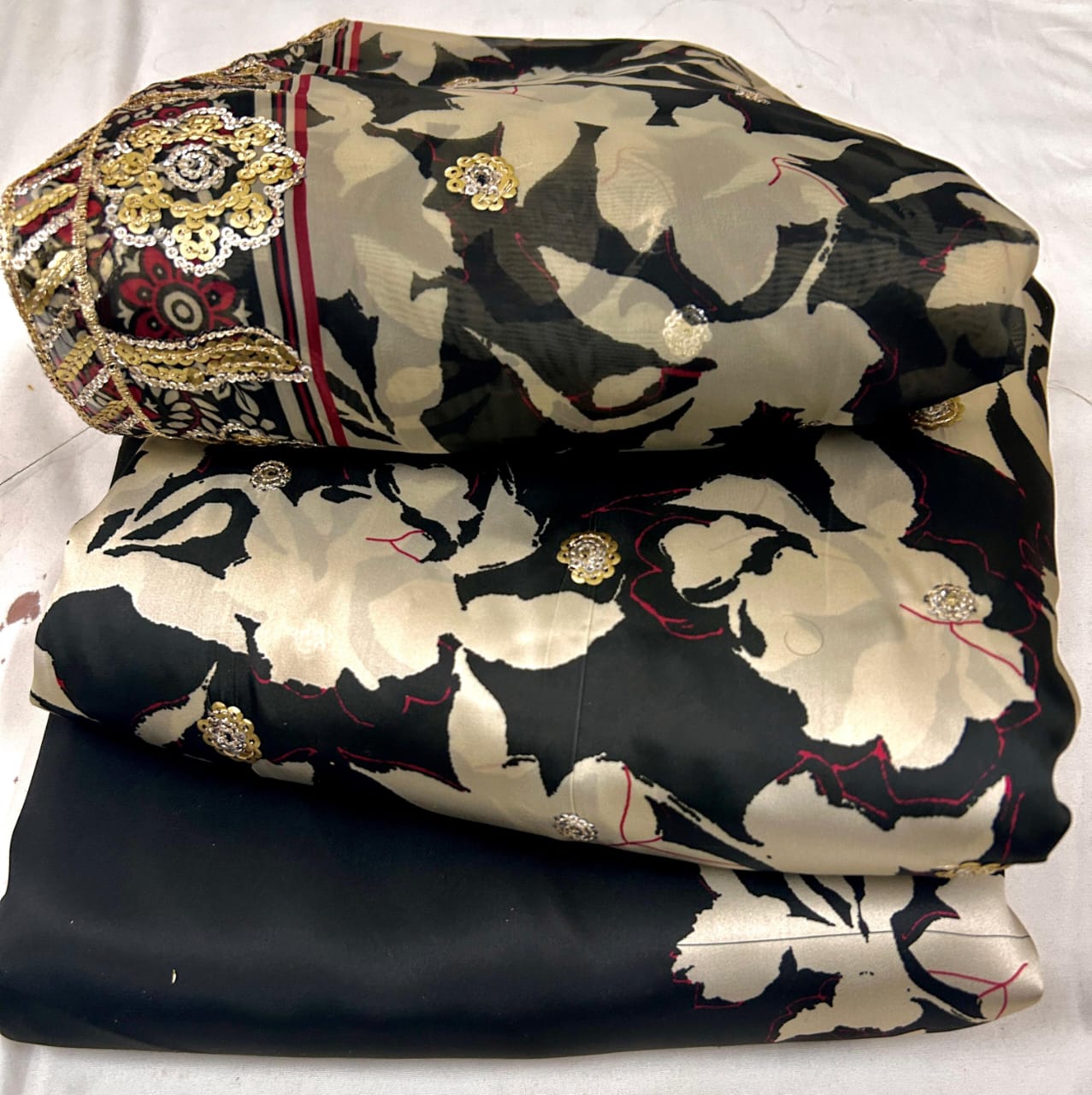 3pc Embroidered Shamose Silk