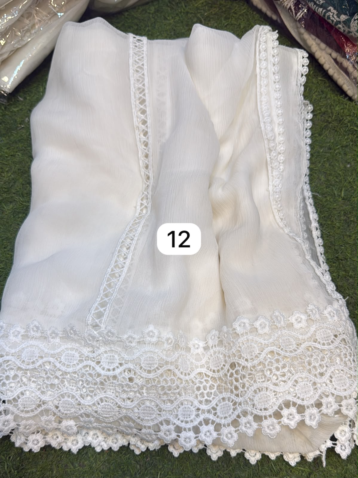 Pure Chiffion Dupatta (white)
