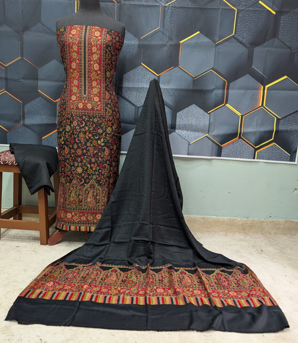 3PC Pashmina Kaani Unstitched Suit