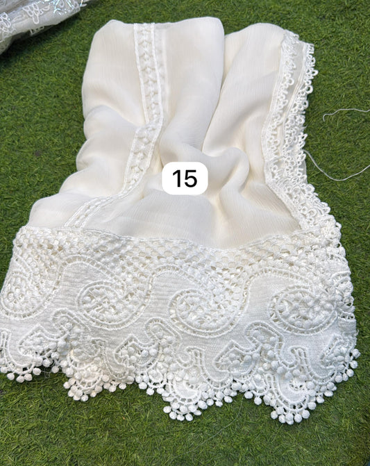 Pure Chiffion Dupatta (white)